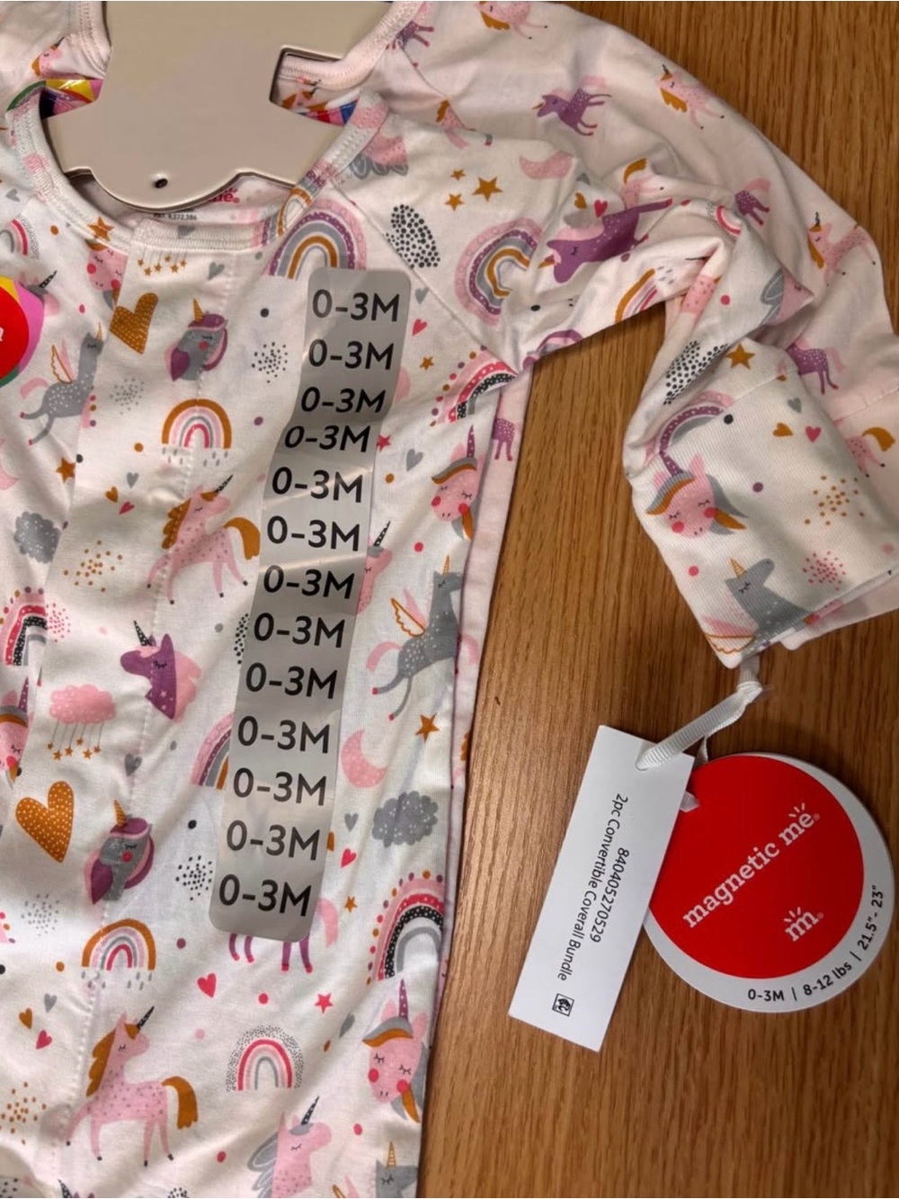 Magnetic Me NWT Baby Girl Unicorn 2Pc Magnetic Coverall Set 0-3M - Picture 2 of 6